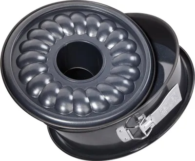 Immagine prodotto di Zenker Deluxe Springform mit Flach- und Rohrboden mit Auslaufschutz, Spring Form, Backform, Kuchenform, Ilag Premium, Schwarz Metallic, Ø 26 cm, 7004