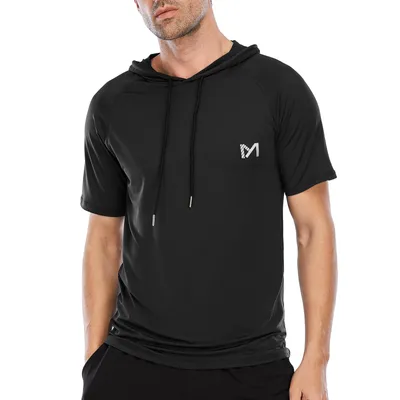 Produktbild von Sport Tshirts Herren Funktionsshirt Sportshirt Schnelltrocknend Atmungsaktiv Sport Shirt Männer Laufshirt Kurzarm Trainingsshirt Herren-Schwarze-S