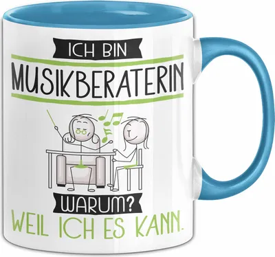 Produktbild von Musikberaterin Tasse Geschenk Ich Bin Musikberaterin Warum Weil Ich Es Kann Geschenkidee Geburtstag (Blau)