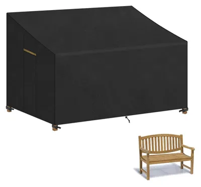 Immagine prodotto di Copertura per panchina da giardino, adatta a 2 posti, impermeabile, dimensioni 135x70x63/89 cm, tessuto Oxford 420D con rivestimento in PU