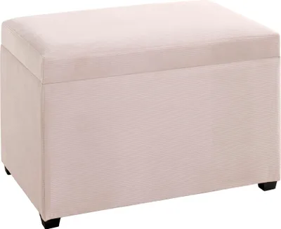 Produktbild von HAKU Sitztruhe creme - MDF, Textilgewebe Cord, B/H/T: 58x42x39 cm