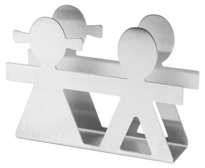 Serviettenhalter aus Edelstahl, spiegelpoliert, 12x3x8,6 cm