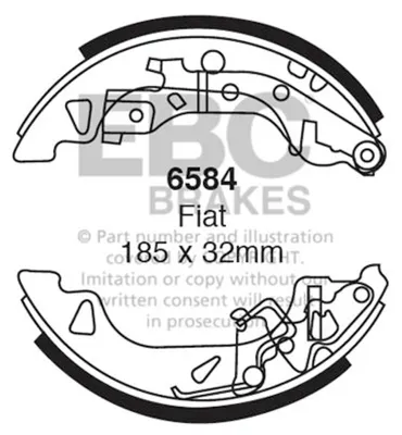 Produktbild von EBC Bremsbackensatz Hinten Fiat