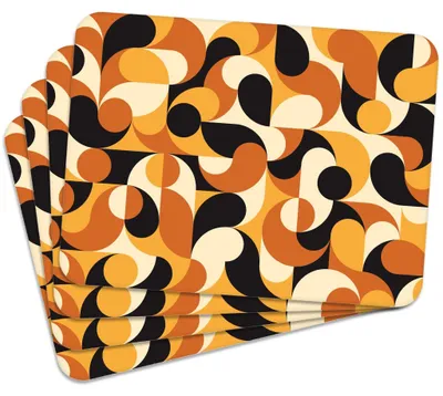 Produktbild von MG Design Set aus 4 Kork-Platzsets - Abstract Harmony - 30 x 40 cm - hitzebeständig & abwischbar, mit Korkrückseite