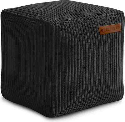 Produktbild von Green Bean® Indoor Sitzhocker Pouf 40x40x40cm EPS-Perlen Füllung & Cordstoff Kuschelig Weich Waschbar - Drinnen Bodenkissen Liegekissen Sitzkissen Sitzhocker Relax-Sessel Kinder Erwachsene Stoff Schwarz