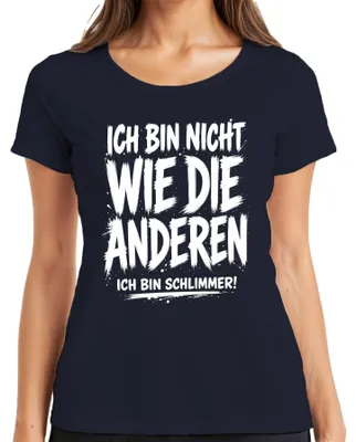 Produktbild von Ich bin nicht wie die anderen Ich bin Statement Sarkasmus Ironie Damen T-Shirt, Navy, M