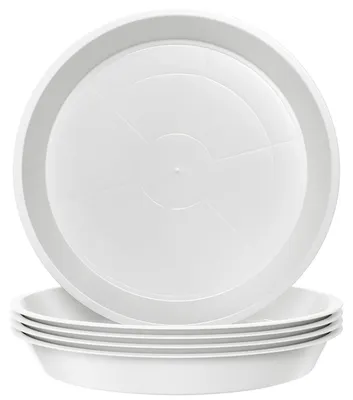 Produktbild von Set aus 5 weißen Pflanzenschalen von 41 cm