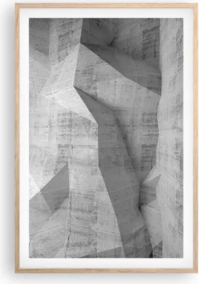 Produktbild von Gerahmtes Poster - Rahmen in heller Eiche - Beton Wand Grau - 61x91,5 cm - Wand Bild - Wanddeko - Wandbilder - Kunstposter - Wandposter - Bilderrahmen - Bilder - Kunstdruck - Wandbild P2NPA61x91-4183