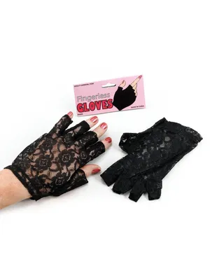Produktbild von Kurze Spitzenhandschuhe schwarz