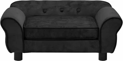 Produktbild von vidaXL Pohovka pro psy černá 72x45x30 cm plyšová
