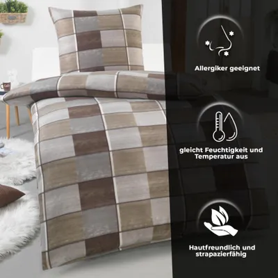 Produktbild von Warme Winter Microfaser Thermo Fleece Bettwäsche 135x200 155x220 200x200 Moderne, Größe:135 x 200 cm, Design - Motiv:Design 4