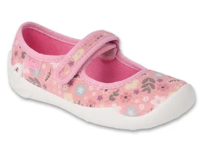 Produktbild von Mädchen Ballerinas Hausschuhe Befado 114X536 rosa, Blumen