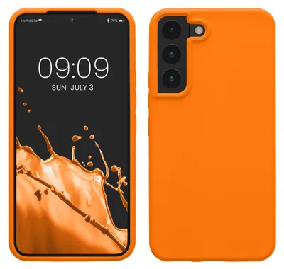 Produktbild von kwmobile Handyhülle für Samsung Galaxy S22 Hülle - Case Silikon - Kabelloses Laden - Schutzhülle Cover in Fruity Orange