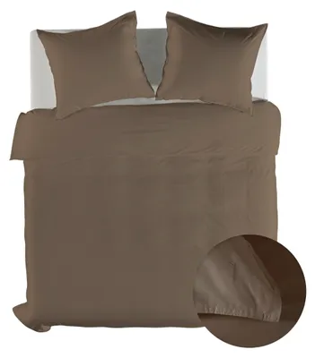Produktbild von Yellow Suite Nairobi Dbo 200 Plaza Taupe Bettwäsche 1 x Bettbezug 200x220 + 2 x Kopfkissenbezug 70x60 Plaza-taupe Uni braun