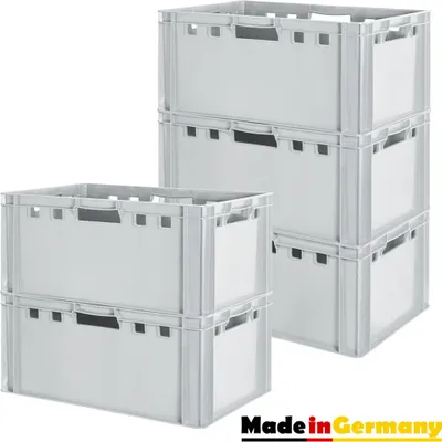 Produktbild von Fleischkiste E3 Fleischkiste Grau Fleischerkiste Fleischkisten Kiste Fleischkiste Eurobox Lebensmittelecht 60 x 40 Metzgerkiste Auswahl Kingpower, Anzahl:5