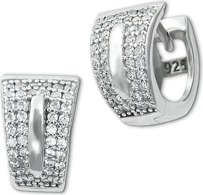 Produktbild von SilberDream Damen Ohrringe Shine Zirkonia weiß Creolen 925 Silber D2SDO4364W