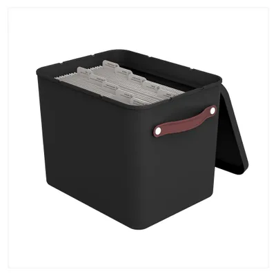Produktbild von MYPAPER Archivbox Dokumentenablage, Kunststoff, schwarz, 40,0 x 29,0 x 29,8 cm