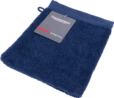 Produktbild von Traumschloss Frottier-Line Waschhandschuh 16 x 21 cm dunkelblau Flauschig weich & angenehm zur Haut