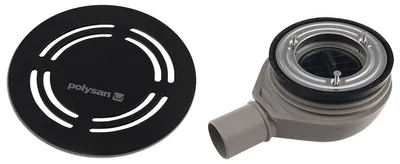Produktbild von Polysan FLEXIA Duschwannensiphon, Ø 90mm, DN40, schwarz