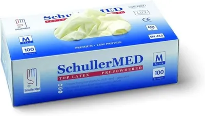Produktbild von Schuller Einweghandschuhe MEDSTAR LATEX PF 9" / L 49053