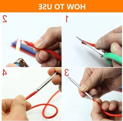 Stahl Nadelset für Paracord, Lacing Nähwerkzeug mit 5 Nadeln und Lacing Tool für kreatives Flechten und Knoten