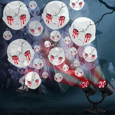 Zdjęcie produktu dla Projektor Halloween LED Zewnętrzny 2 Głowice Wodoodporny Ruchomy