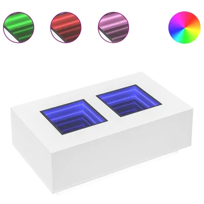 Produktbild von vidaXL Couchtisch mit Infinity-LED Weiß 116x69x40 cm