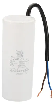Obrázek produktu pro Kondenzátor, 70 µF, pro střídavý proud (AC), 450 V, 2 vodiče, 50/60 Hz