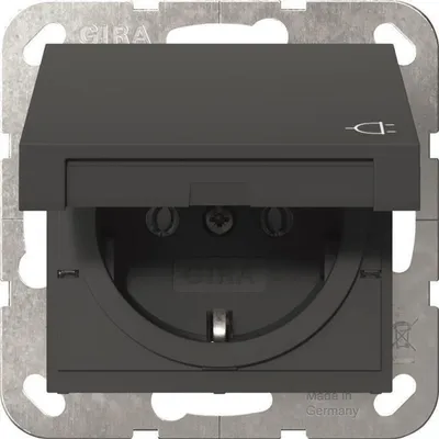 Produktbild von Gira SCHUKO-Steckdose, KD, System 55, Anthrazit, 1 Stk.