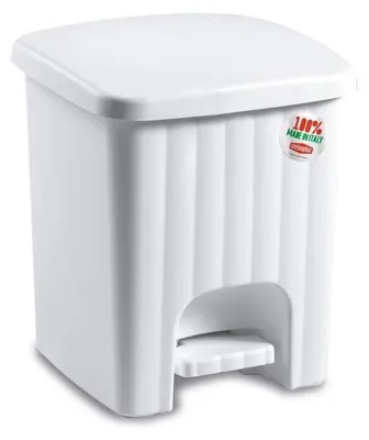 Image de Poubelle carrée, blanche, 4,5 litres