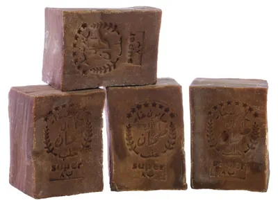 Obrázek produktu pro TUMELO Originální mýdlo Aleppo 4 x 200 g (800 g) 60 % olivový olej 40 % vavřínový olej, ručně vyráběné mýdlo z olivového oleje Přírodní mýdlo