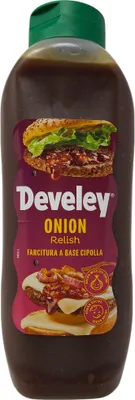 Produktbild von Develey Onion Relish Zwiebel Snacksauce 875ml Kopfstandflasche