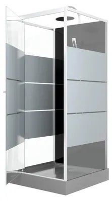 Immagine prodotto di Doccia completa MARWELL Doccia completa Dusy 80 x 80 x 225 cm - set completo incl. piatto doccia e rubinetto - doccia rotonda con ingresso frontale