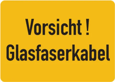 Produktbild von Dreifke® Warnschild, Vorsicht! Glasfaserkabel, Folie | Folie selbstklebend | ...