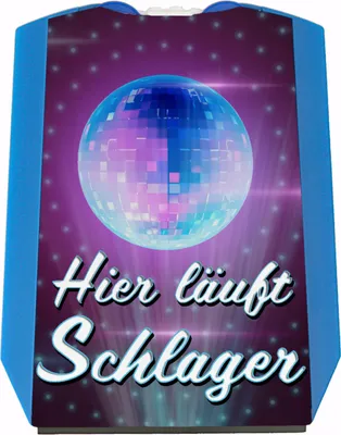 Produktbild von Hier läuft Schlager Parkscheibe für Schlagerfans mit 2 Einkaufswagenchips