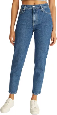 Obrázek produktu pro Dámské džíny Calvin Klein, model Mom Jean, vysoký pas, modrá barva (denim, střední odstín), velikost 24W/28L