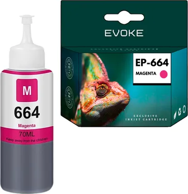 Image de Cartouches d'encre pour Epson 664 Magenta XL | 70 ml | 6400 pages | T6643 | Remplacement pour Ecotank ITS L3050 L3060 L3070 L382 L210 L386