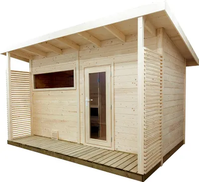 Produktbild von Harvia Gartensauna Scala Large Saunahaus aus Fichte Massivsauna ca. 459x313x272 cm