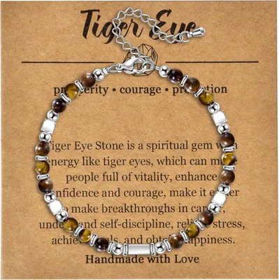 Imagen del producto de Pulsera para mujer con piedras naturales, ajustable de 18+5 cm, joyería para la muñeca