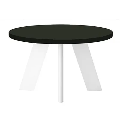 Zdjęcie produktu dla Stolik kawowy LEX o średnicy 60 cm, minimalistyczny i ponadczasowy - czarny/biały