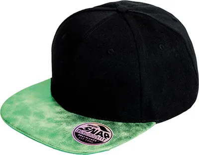 Immagine prodotto di Result Headwear RC087X | 6 Panel Cut Bronx Flat Glitter Peak Snapback Cap - Colore: Nero/Verde - Taglia: Unica