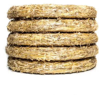 Produktbild von 5x DekoPrinz® Natur Strohkranz Ø 33cm / 5cm Strohrömer Rohling Adventskranz Türkranz Kranz Strohring
