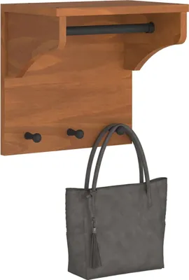 Produktbild von Wandgarderobe SANDNES 43x30x42 cm Massivholz Kiefer, Wandgarderoben und Haken DesignMöbel