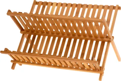 Obrázek produktu pro Koopman Excellent Houseware skládací odkapávač na nádobí, bambus, 42x35x38 cm, hnědá