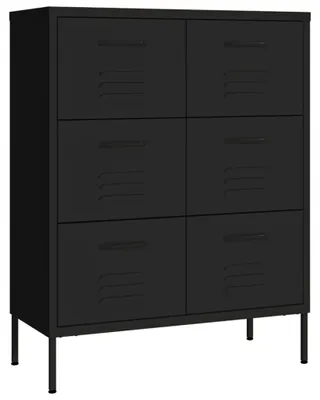 Productafbeelding van vidaXL Ladekast, zwart, 80x35x101,5 cm, staal