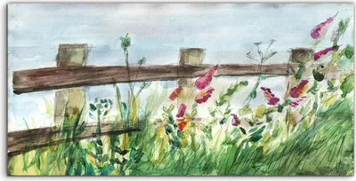 Produktbild von Coloray Acrylbild 140x70  Wandbild Acrylbilder Foto Bild groß Aquarell Blumenfeld