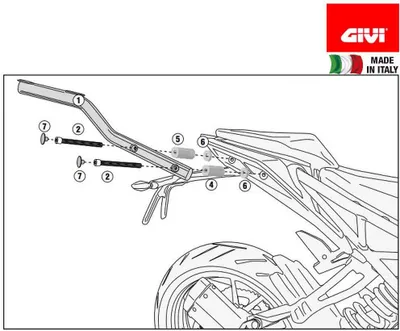 Obrázek produktu pro Portapacchi Monolock GIVI 7707FZ senza piastra
