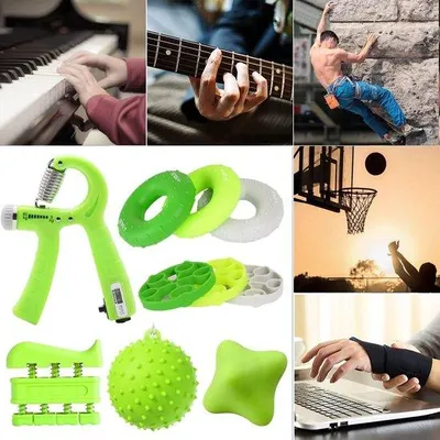 Produktbild von Fingertrainer Handgerät aus Silikon mit verschiedenen Widerständen für Fingerkraft, Handgelenke und Unterarme