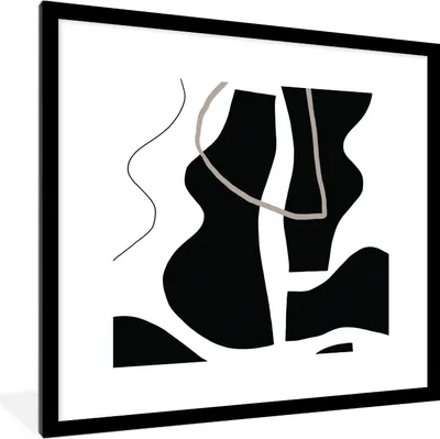 Produktbild von MuchoWow® Gerahmtes Poster Abstrakt - Minimalismus - Design 40x40 cm - Poster mit Schwarzem Bilderrahmen Wandposter Rahmen Foto Bilder - Poster - Plakat im Rahmen