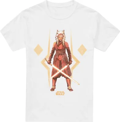 Imagen del producto de Camiseta para hombre "Ahsoka - La Guerrera" (TV4092), talla L, color blanco